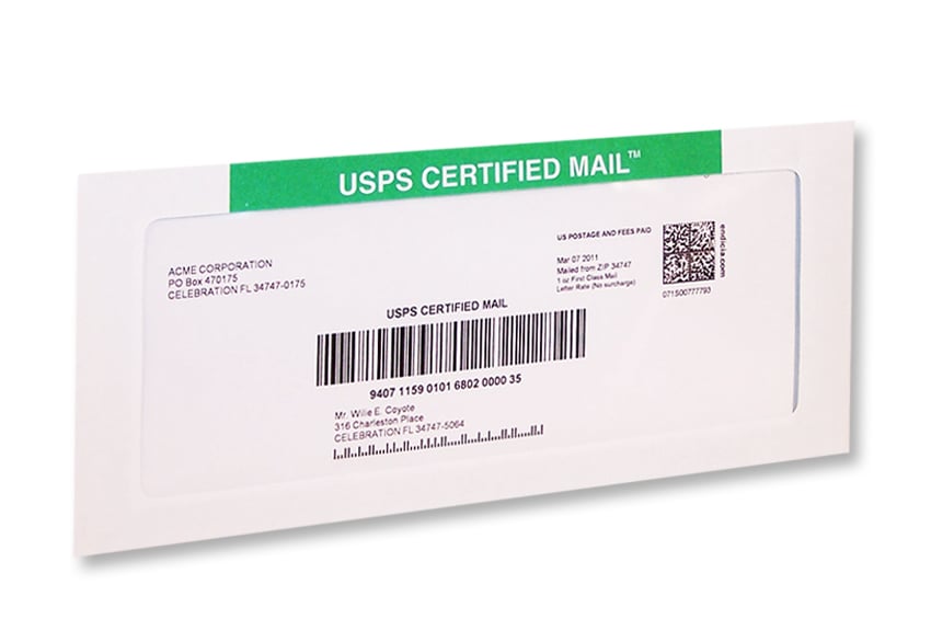 Certified mail vs signature confirmation