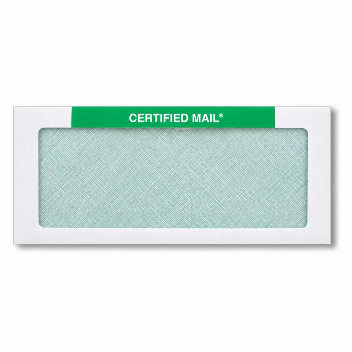 Certified Mail Envelope, Letter Size #10 with green Certified Mail band
